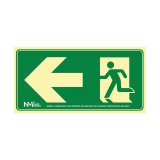 Pictograma archivo 2000 salida de emergencia izquierda pvc verde luminiscente 160x320 mm