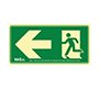 Pictograma archivo 2000 salida de emergencia izquierda pvc verde luminiscente 160x320 mm