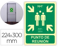 Pictograma archivo 2000 punto de reunion pvc verde luminiscente 224x300 mm