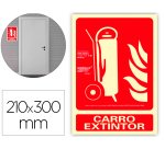 Pictograma archivo 2000 carro extintor pvc rojo luminiscente 210x300 mm