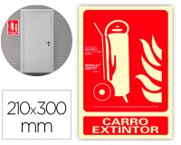 Pictograma archivo 2000 carro extintor pvc rojo luminiscente 210x300 mm
