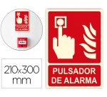Pictograma archivo 2000 pulsador de alarma pvc rojo luminiscente 210x300 mm