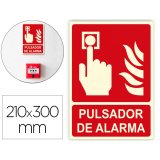 Pictograma archivo 2000 pulsador de alarma pvc rojo luminiscente 210x300 mm