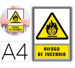 Pictograma archivo 2000 riesgo de incendio pvc amarillo luminiscente 210x297 mm