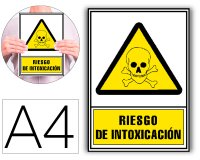 Pictograma archivo 2000 riesgo de intoxicacion pvc amarillo luminiscente 210x297 mm