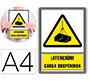 Pictograma archivo 2000 atencion carga suspendida pvc amarillo luminiscente 210x297 mm