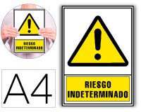 Pictograma archivo 2000 riesgo indeterminado pvc amarillo luminiscente 210x297 mm