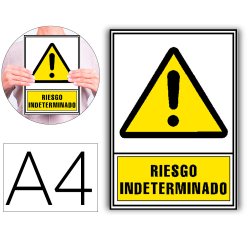 Pictograma archivo 2000 riesgo indeterminado pvc amarillo luminiscente 210x297 mm
