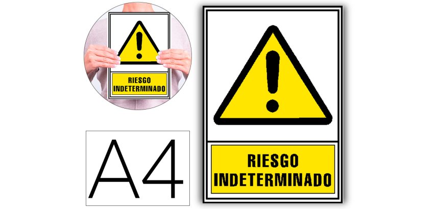Pictograma archivo 2000 riesgo indeterminado pvc amarillo luminiscente 210x297 mm