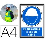 Pictograma archivo 2000 obligatorio uso de casco pvc azul luminiscente 210x297 mm