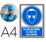 Pictograma archivo 2000 obligatorio uso de gafas pvc azul luminiscente 210x297 mm