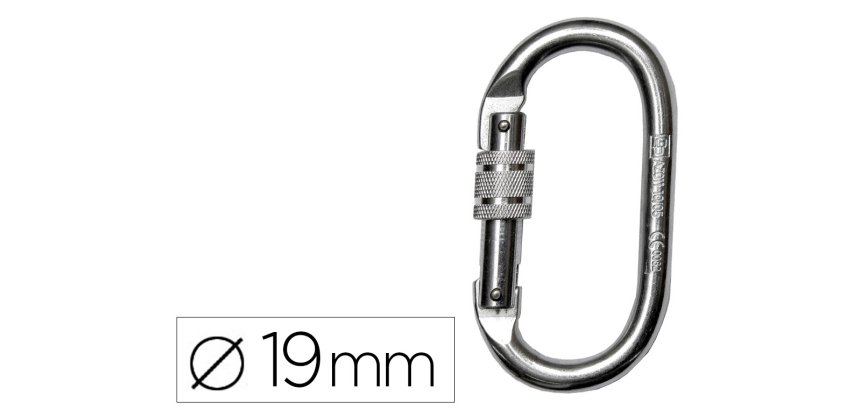 Mosquetón Faru acero galvanizado virola 19 mm resistencia 25 kn