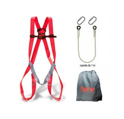 Conjunto anticaídas Faru arnes p01 + cuerda c170 + 2 mosquetones virola + bolsa porta arnés
