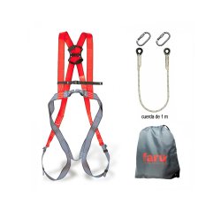Conjunto anticaídas Faru arnés p30f + cuerda c170 + 2 mosquetones virola + bolsa porta arnés