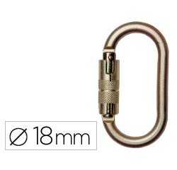 Mosquetón Faru acero galvanizado automático virola 18 mm resistencia 25 kn