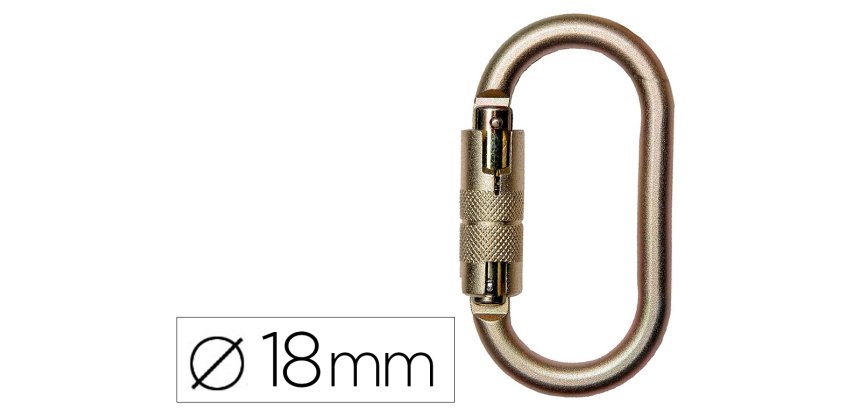 Mosquetón Faru acero galvanizado automático virola 18 mm resistencia 25 kn