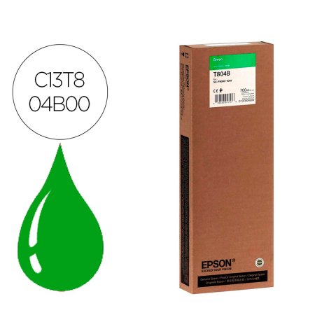 Epson T804B Cartucho Original HDX/HD Verde Ultrachrome 700 ml