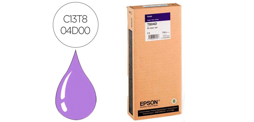Epson T804D HDX/HD  Cartucho Original Violeta Ultrachrome 700 ml