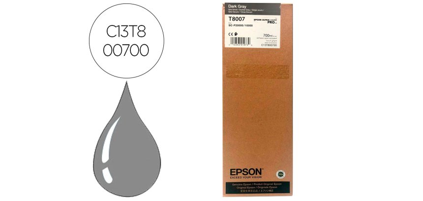 Ink-jet epson singlepack dark gray t800700 ultrachrome pro 700ml