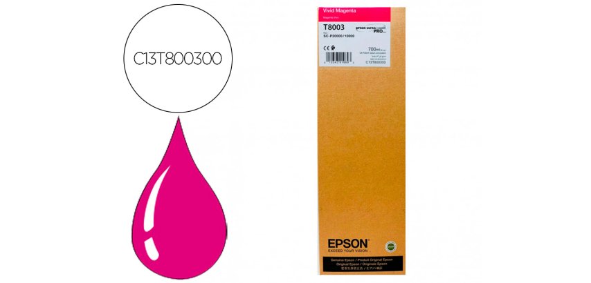 Epson T8003 cartucho original magenta Ultrachrome Pro 700 ml