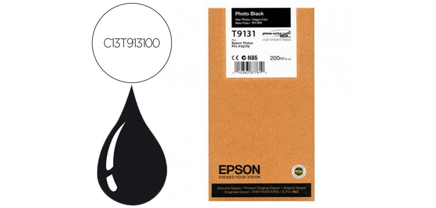 Ink-jet epson t9131 photo negro ink 200ml