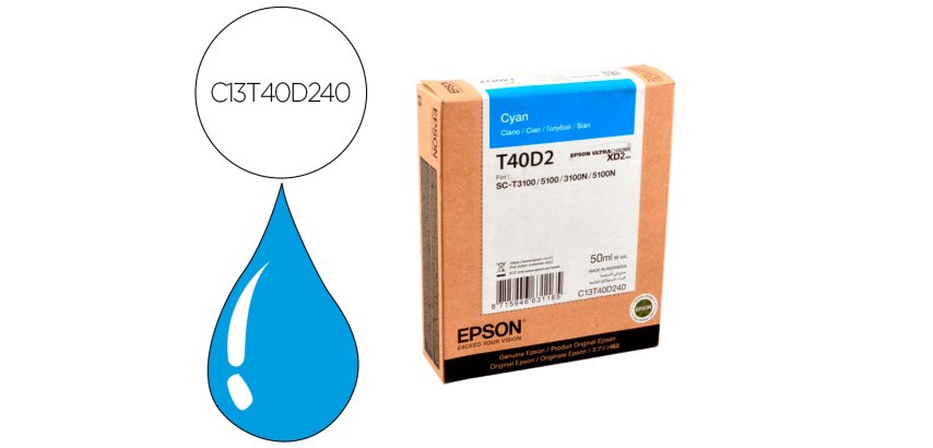 Ink-jet epson ultrachrome xd2 cian t40d240 sc-t3100/sc-t5100 50 ml