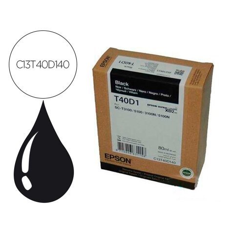 Epson T40D1 Ultrachrome Cartucho Original  Negro 80 ml