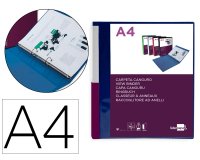 Carpeta liderpapel canguro 2 anillas 25 mm mixtas polipropileno din a4 azul translucido
