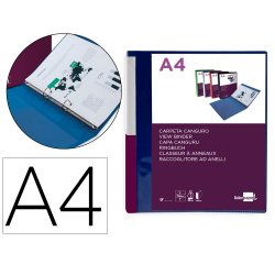 Carpeta liderpapel canguro 2 anillas 25 mm mixtas polipropileno din a4 azul translucido