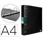 Carpeta liderpapel 4 anillas 40 mm mixtas polipropileno din a4 negro opaco
