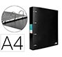 Carpeta liderpapel 4 anillas 40 mm mixtas polipropileno din a4 negro opaco