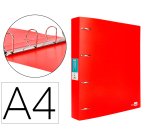 Carpeta liderpapel 4 anillas mixtas 40 mm polipropileno din a4 rojo translucido