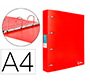 Carpeta liderpapel 4 anillas mixtas 40 mm polipropileno din a4 rojo translucido