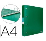 Carpeta liderpapel 4 anillas mixtas 40 mm polipropileno din a4 verde translucido