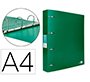 Carpeta liderpapel 4 anillas mixtas 40 mm polipropileno din a4 verde translucido