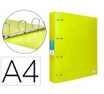 Carpeta liderpapel 4 anillas mixtas 40 mm polipropileno din a4 amarillo fluor opaco