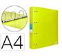 Carpeta liderpapel 4 anillas mixtas 40 mm polipropileno din a4 amarillo fluor opaco