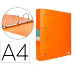 Carpeta liderpapel 4 anillas mixtas 40 mm polipropileno din a4 naranja fluor opaco