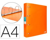 Carpeta liderpapel 4 anillas mixtas 40 mm polipropileno din a4 naranja fluor opaco