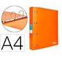 Carpeta liderpapel 4 anillas mixtas 40 mm polipropileno din a4 naranja fluor opaco