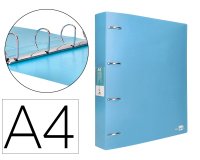 Carpeta liderpapel 4 anillas mixtas 40 mm polipropileno din a4 celeste opaco
