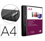 Carpeta liderpapel canguro 2 anillas 40 mm mixtas polipropileno din a4 negro opaco
