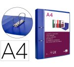 Carpeta liderpapel canguro 2 anillas 40 mm mixtas polipropileno din a4 azul translucido