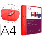 Carpeta liderpapel canguro 2 anillas 40 mm mixtas polipropileno din a4 rojo translucido