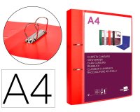Carpeta liderpapel canguro 2 anillas 40 mm mixtas polipropileno din a4 rojo translucido