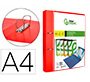 Carpeta liderpapel canguro 2 anillas 40 mm mixtas polipropileno din a4 rojo translucido