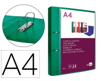 Carpeta liderpapel canguro 2 anillas 40 mm mixtas polipropileno din a4 verde translucido