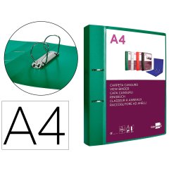 Carpeta liderpapel canguro 2 anillas 40 mm mixtas polipropileno din a4 verde translicudo