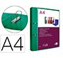 Carpeta liderpapel canguro 2 anillas 40 mm mixtas polipropileno din a4 verde translucido