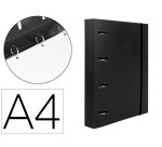 Carpeta con recambio liderpapel a4 cuadro 5mm 100 hojas 80g polipropileno 4 anillas mixtas 25mm negro